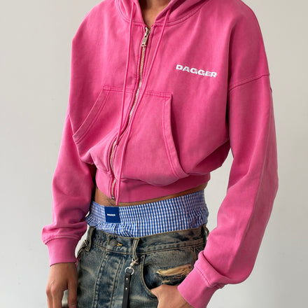 Pink Cropped Zip